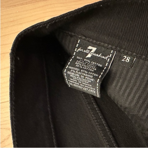 BNWOT- 7 For All Mankind Black Coated Denim Mini Skirt (28) - Picture 4 of 10